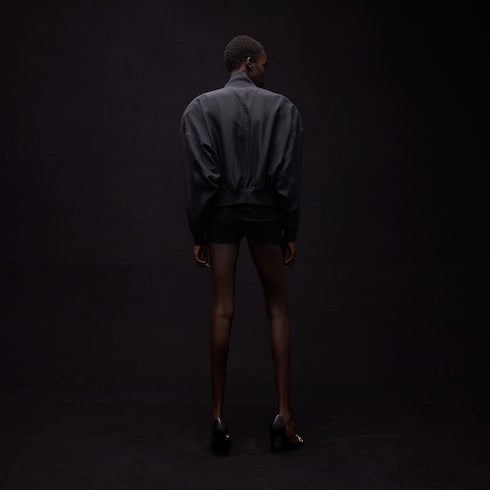Silk poplin zip jacket