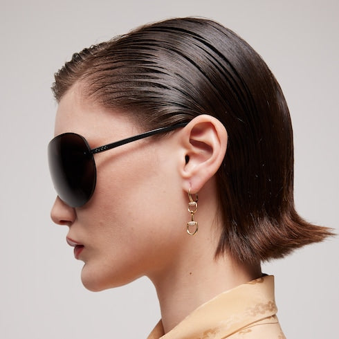 Gucci Horsebit diamond 18k earrings