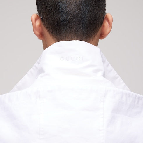 Compact cotton canvas zip jacket