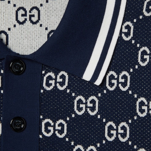 GG cotton knit jacquard polo shirt