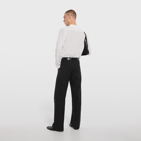 Wool silk twill pants