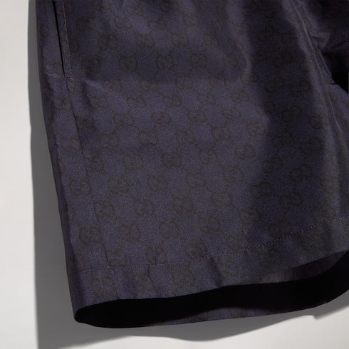 Printed polyester poplin swim shorts