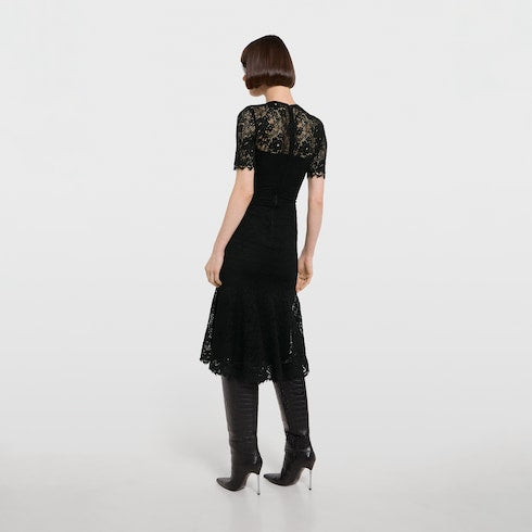 GG flower stretch lace dress