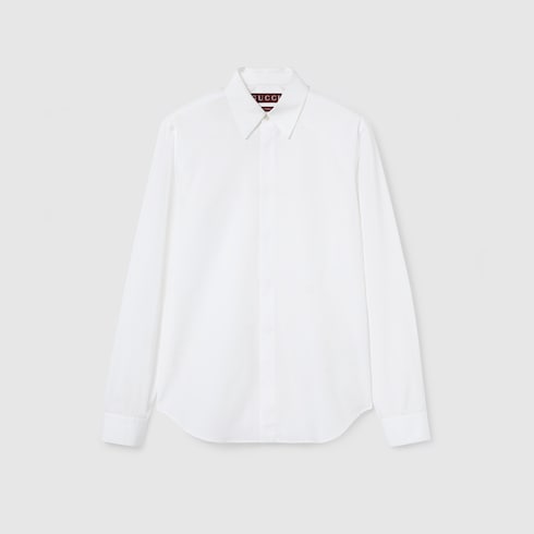 Cotton poplin shirt with embroidery