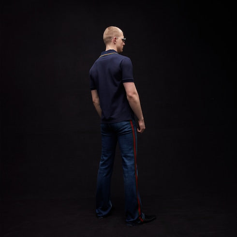 Cotton jersey piquet polo shirt
