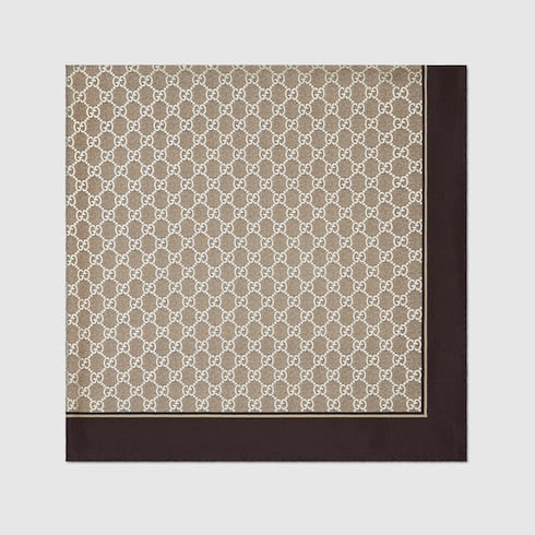 Laminated printed silk twill carré