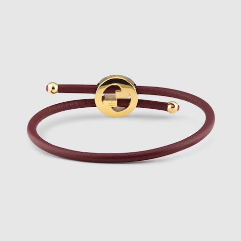 Bracelet with enamel Round Interlocking G