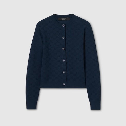 GG fine fabric jacquard cardigan