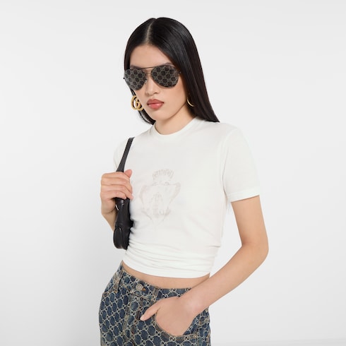 Cotton jersey T-shirt with Gucci crest