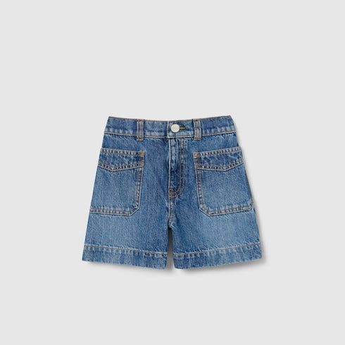 Children's bleached denim shorts