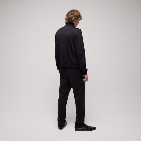 Silk cotton jersey zip jacket