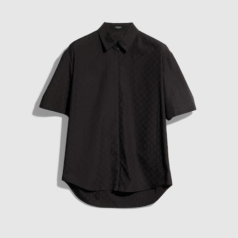 GG cotton poplin zip shirt