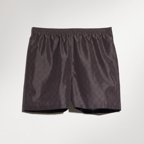 Printed polyester poplin swim shorts