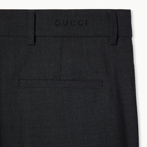Wool pants with logo