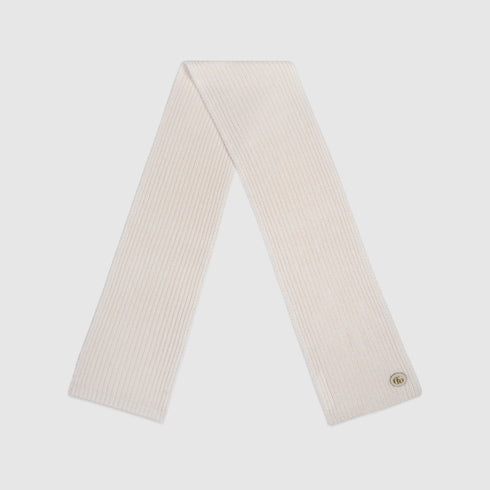 Wool cashmere scarf with Double G