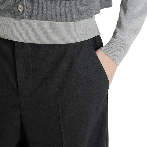 Wool pants with logo