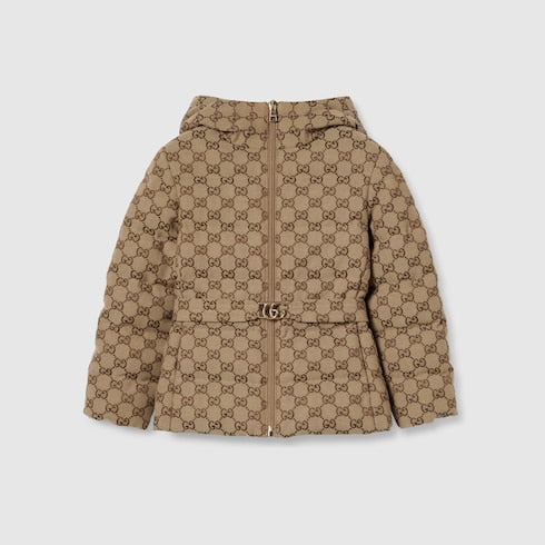 Children's GG canvas padded jacket