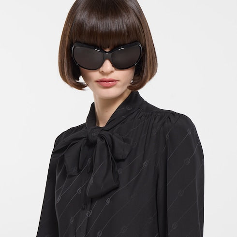 Silk crêpe satin Interlocking G shirt