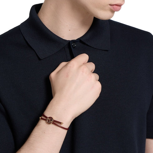 Bracelet with enamel Round Interlocking G