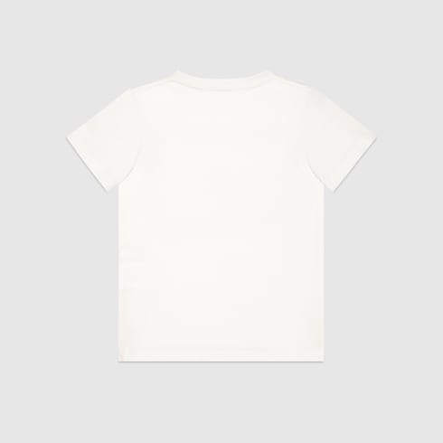 White Cotton Children's T-Shirt With Vintage Gucci Logo