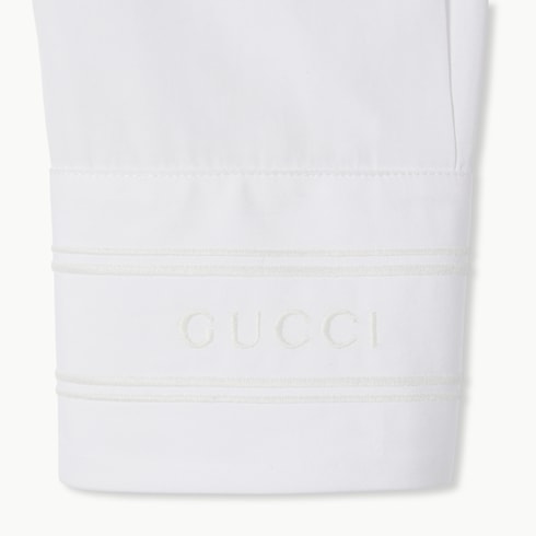 Cotton poplin shirt with embroidery