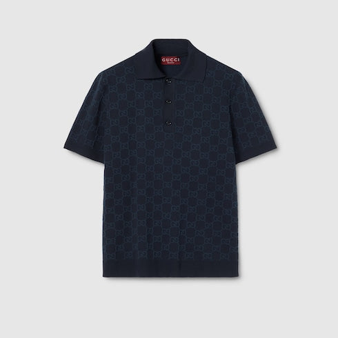 GG cotton silk jacquard polo shirt