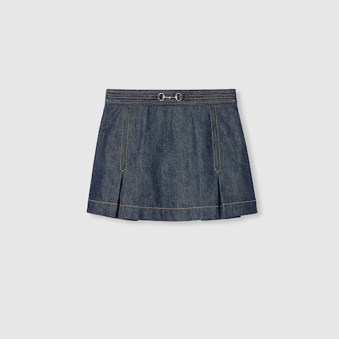 Children's denim skirt with Horsebit