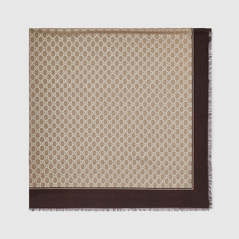 Laminated GG wool shawl
