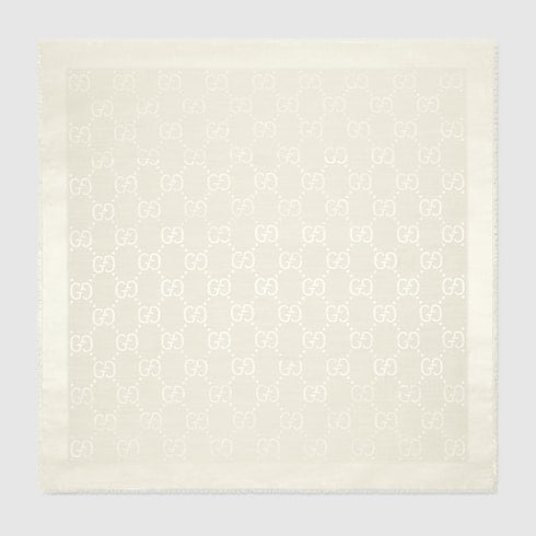 GG jacquard silk wool shawl