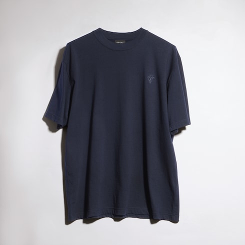 Cotton silk jersey T-shirt with embroidery