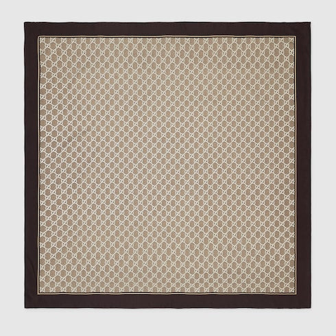 Laminated printed silk twill carré