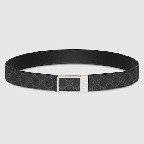 Reversible belt with rectangular buckle