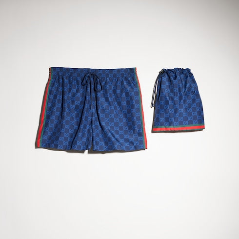 Printed poplin tech swim shorts