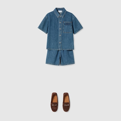 Children's lasered denim shorts
