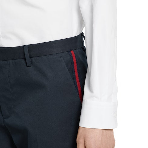 Cotton twill pant with Web detail