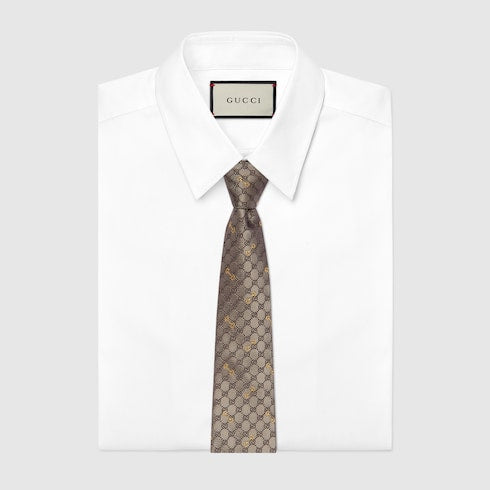 GG silk jacquard tie