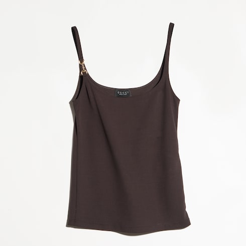 Viscose crêpe jersey top with Horsebit