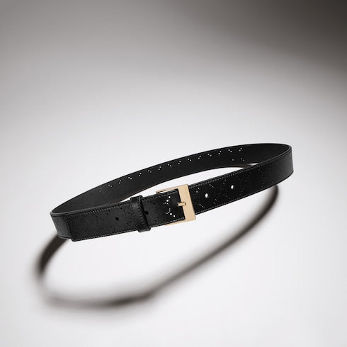 Belt with squared buckle