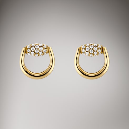 Gucci Horsebit diamond 18k stud earrings