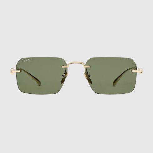 Frameless rectangular sunglasses