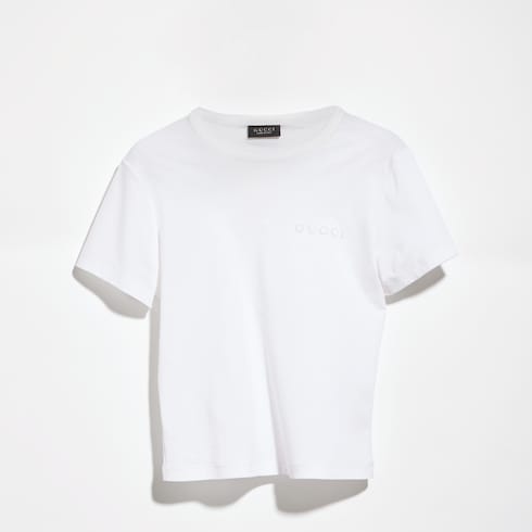 Cotton jersey T-shirt with embroidery