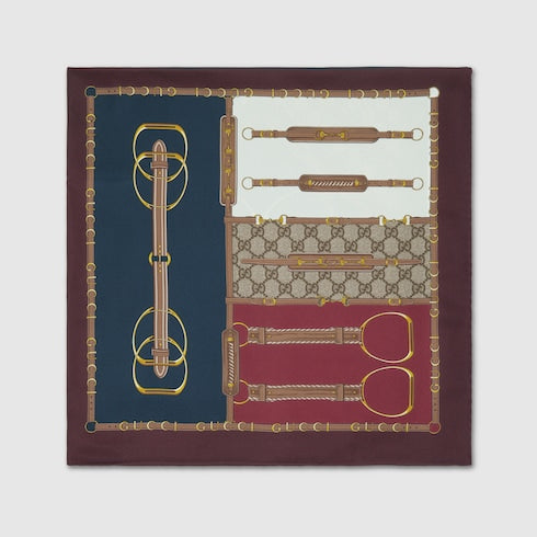 Printed silk twill carré