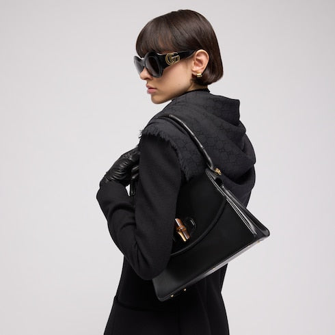 GG wool silk jacquard cape
