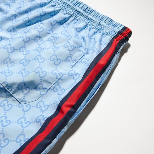 Printed poplin tech swim shorts