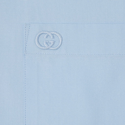 Cotton poplin shirt with embroidery