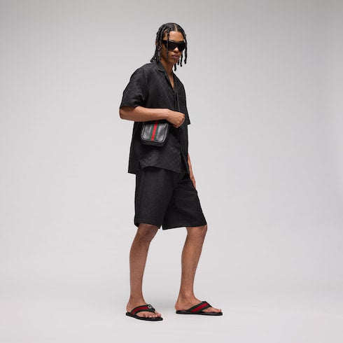 GG canvas linen blend shorts