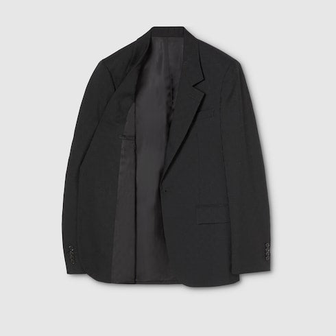 Single-breasted GG wool jacket