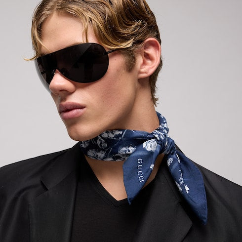 Cotton silk jacquard pocket square