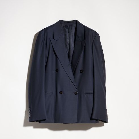 Light wool double-breasted jacket