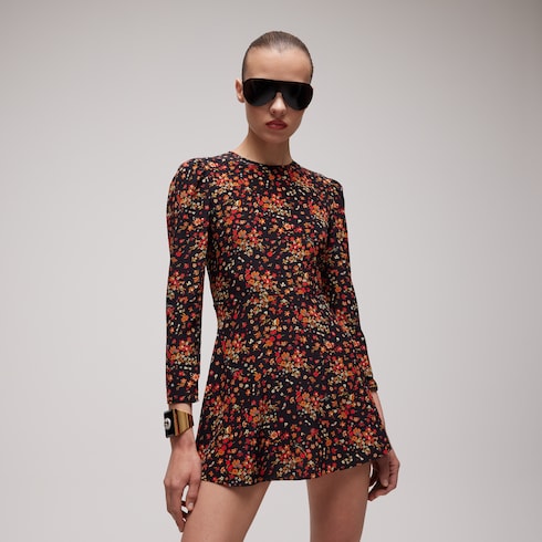 Printed silk dress